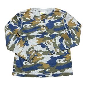 Crazy 8 Boys Camouflage Long Sleeve Henley Shirt Size Medium 7/8
